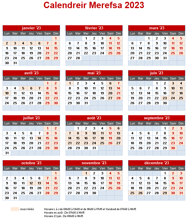 Calendreir 2023